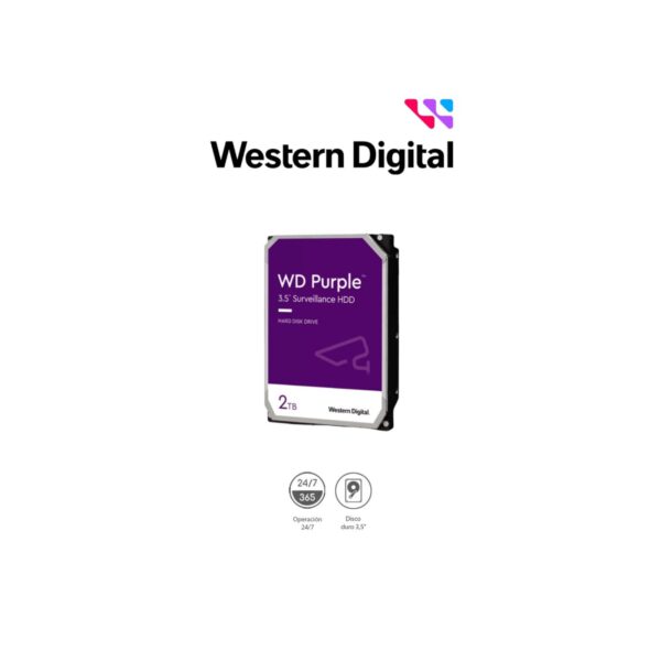 Disco duro de 2TB Serie Purple para videovigilancia