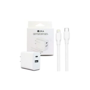 Kit de Cargador Doble puerto C a IP /1HORA//USB /20w
