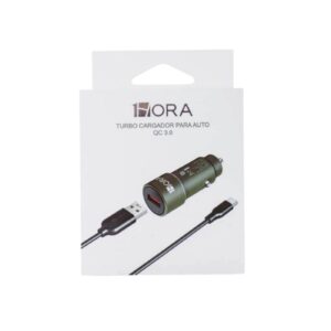 Cargador para auto con cable entrada tipo C/18W/1HORA