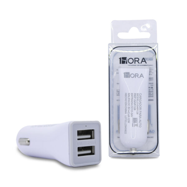 Cargador para auto /1Hora/Blanco/GAR128