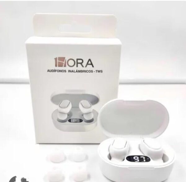 Audifonos inalambricos/1Hora/Pantalla digital/Blancos