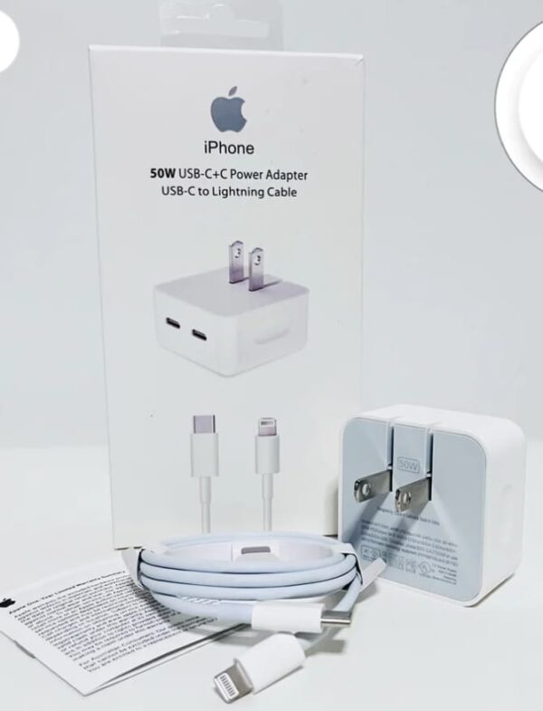 Cargador Kit /Iphone16 Pro Max7 50W /USB-C /Dos puertos