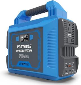 LIPOWER - Estación de energía portátil de 300 W (azul)